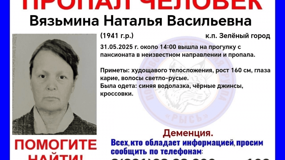 83-летняя нижегородка с деменцией пропала в Зеленом городе