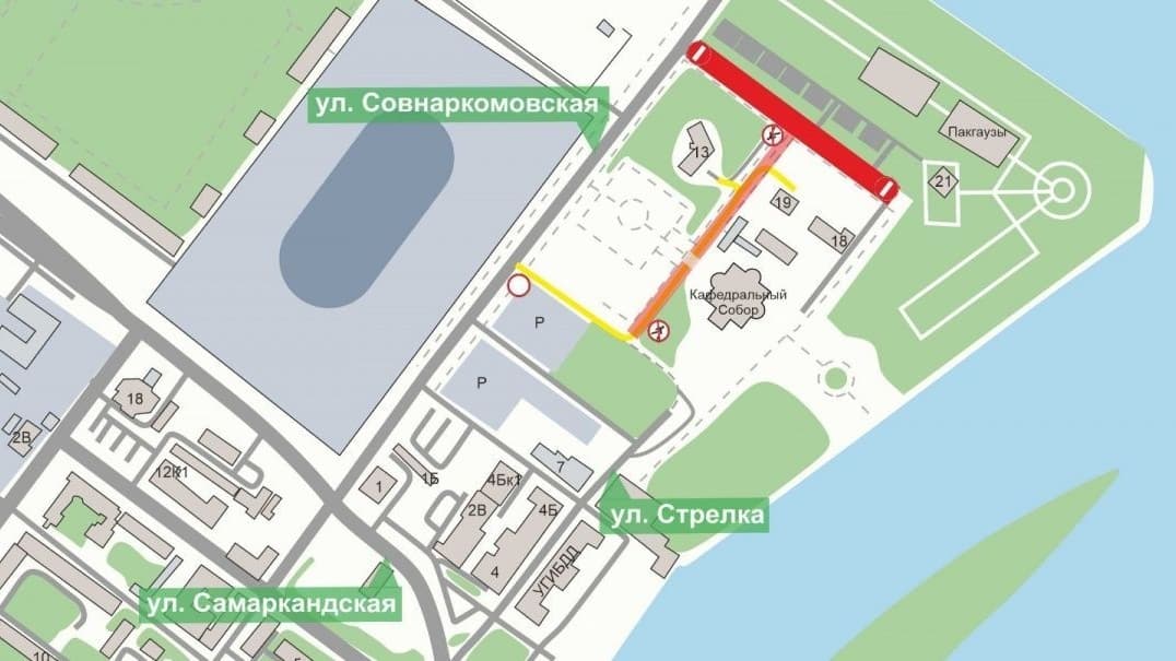 Движение будет остановлено на Стрелке в Нижнем Новгороде до 28 мая