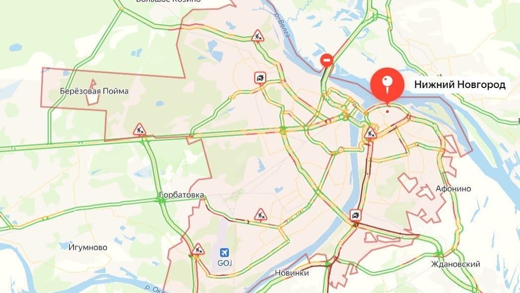 Пробки в 8 баллов сковали Нижний Новгород