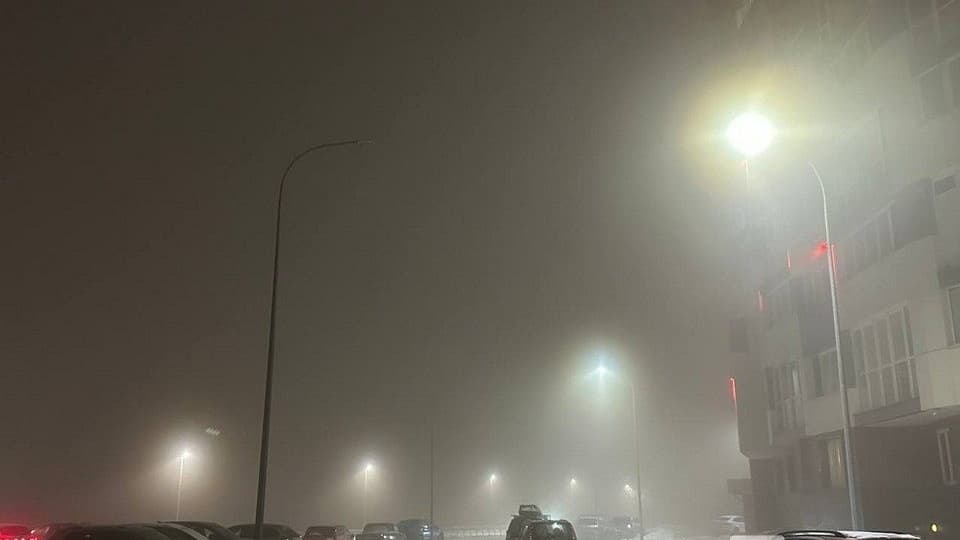Густой туман накрыл Нижний Новгород ночью 27 января