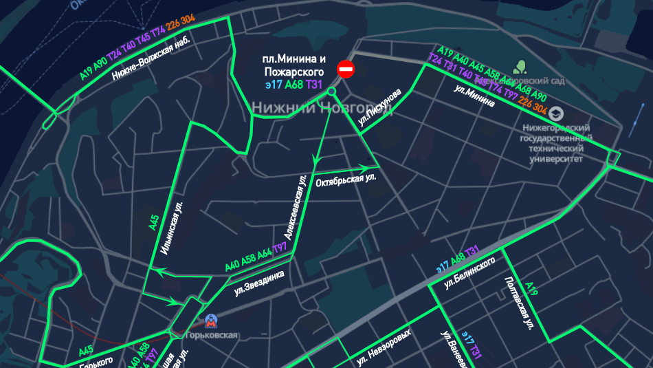 Движение автобусов изменится в центре Нижнего Новгорода до 21 августа