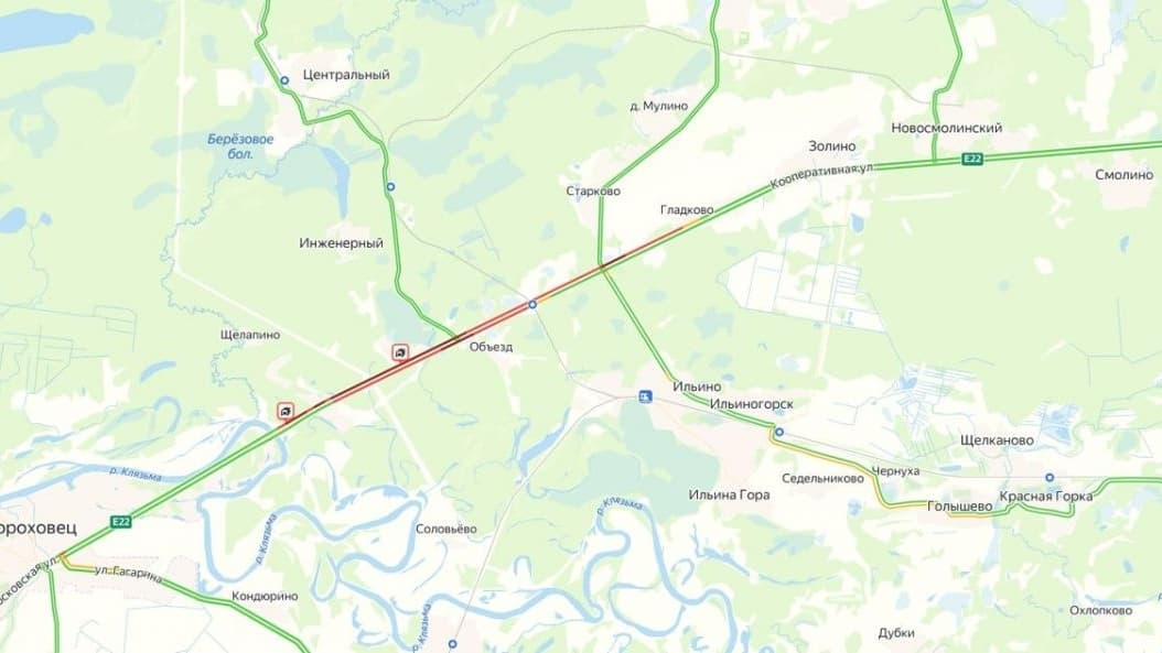 Огромная пробка образовалась на М-7 в Нижегородской области из-за ДТП
