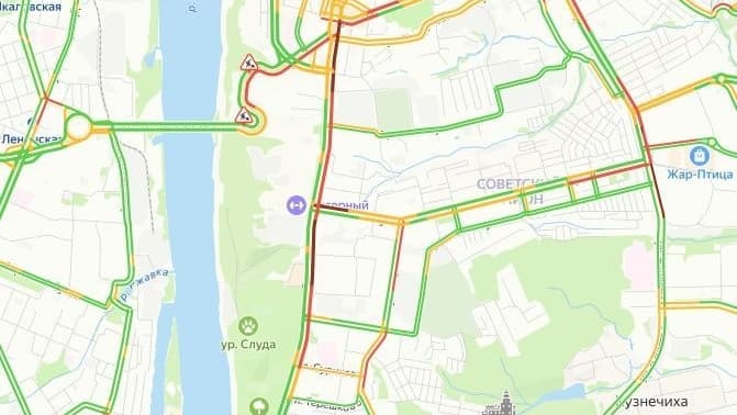 Нижегородцы застряли в гигантской пробке на проспекте Гагарина