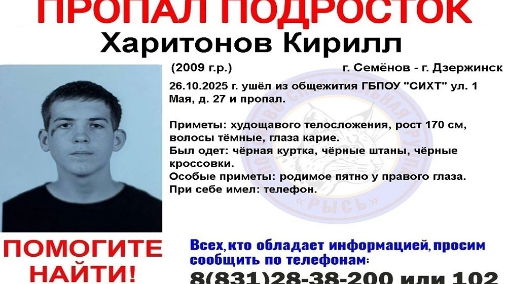 В Нижегородской области ищут пропавшего 16-летнего подростка