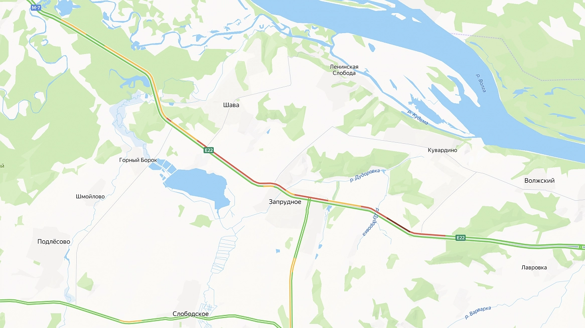 Главная картинка новости: Пробка длиной в 15 км образовалась на трассе М-7 в Кстовском районе