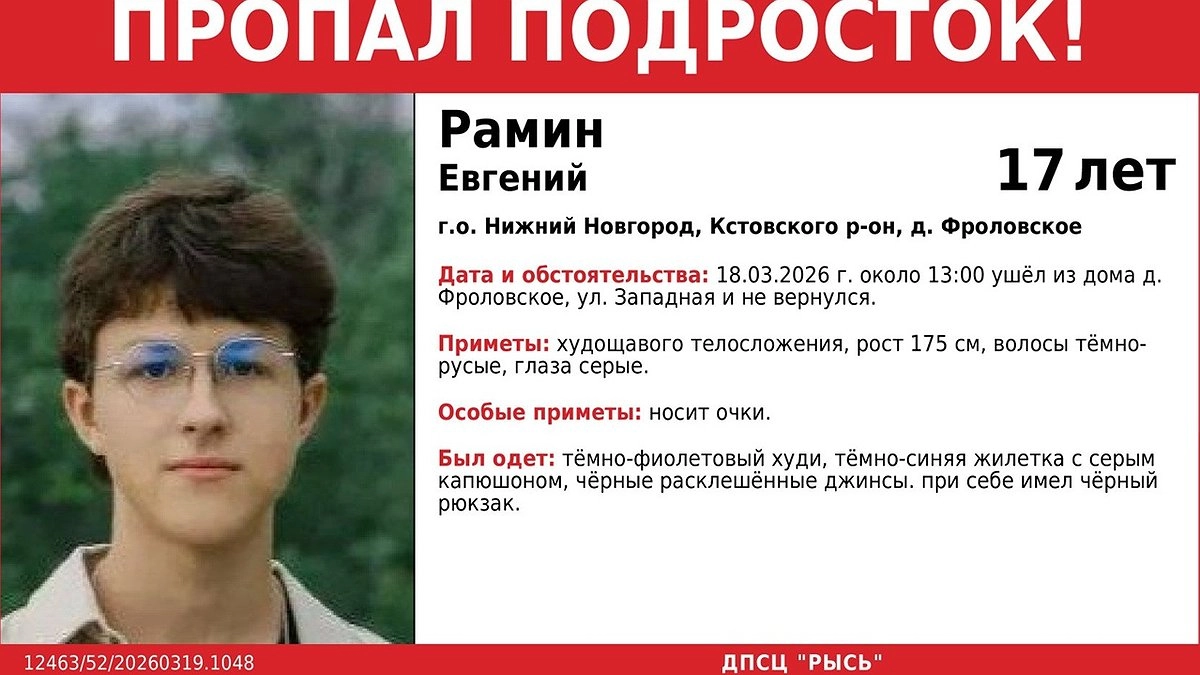 Пропавшего в деревне Фроловское 16-летнего подростка ищут в Кстовском районе