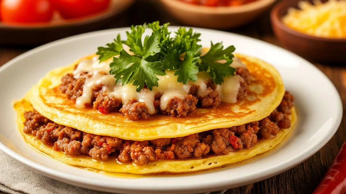 Приготовила яичный блин с фаршем и сыром — бризоли сытнее котлет и проще лазаньи