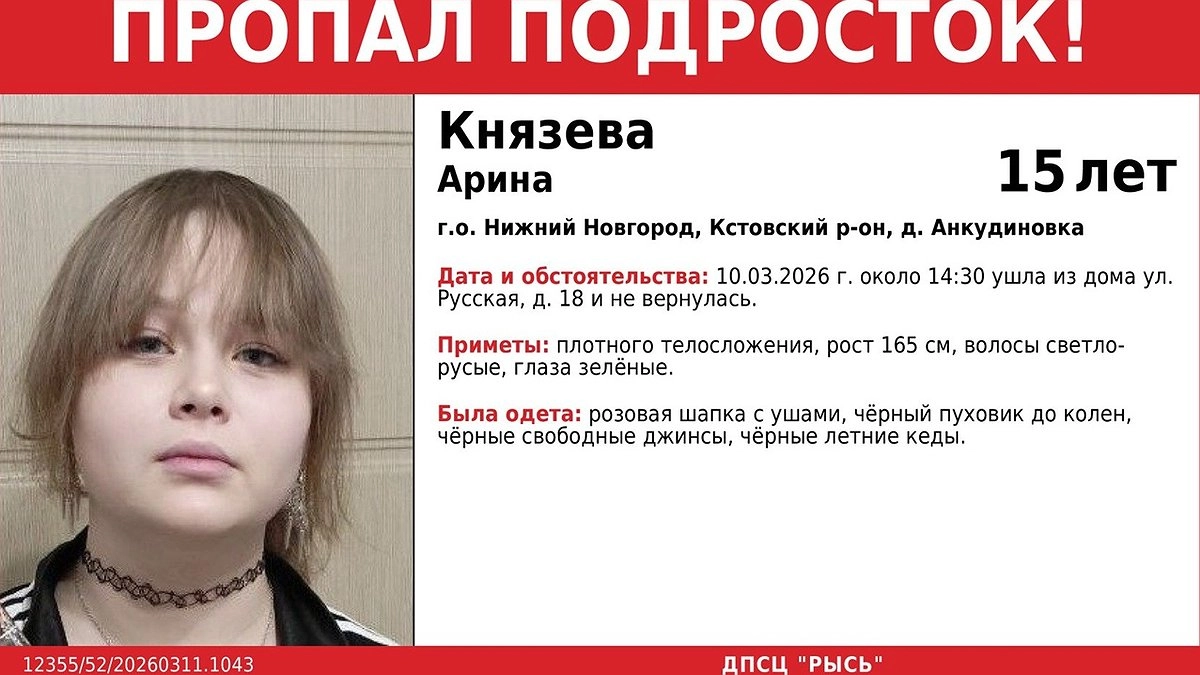 Главная картинка новости: В Кстовском районе ищут пропавшую по дороге из дома 15-летнюю девочку