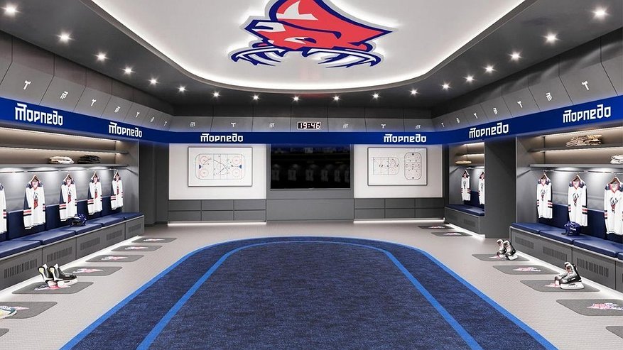 Главная картинка новости: Стало известно, как будут выглядеть раздевалки «Торпедо» в новом Ледовом дворце