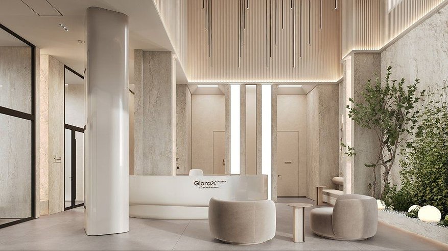 Главная картинка новости: Дизайн-проект входных групп утвердили для проекта GloraX на Гребном канале