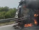 Грузовик загорелся на трассе в Нижнем Новгороде 