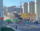 Сильный пожар вспыхнул на стройке в ЖК «Анкудиновский парк»