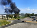 Производственное здание горит на Московском шоссе в Нижнем Новгороде