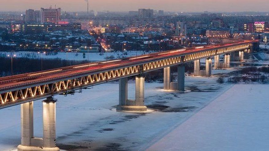 Главная картинка новости: Пущена в эксплуатацию автомобильная часть метромоста через Оку