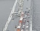 Появились фото с места столкновения автобуса с легковушками на Канавинском мосту