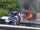 «ГАЗель» загорелась на дороге в Приокском районе Нижнего Новгорода