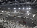 Основания тренировочных полей Ледового дворца смонтировали на Стрелке