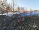 Сухая трава горит у ЖК «Окский берег» в Нижнем Новгороде