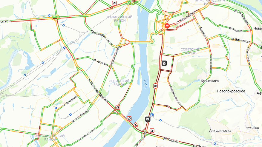 Главная картинка новости: Адские пробки сковали Нижний Новгород вечером 10 апреля