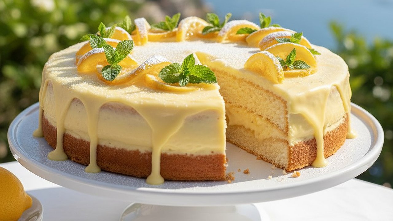 Главная картинка новости: Нежный торт с лимонной свежестью и сливочным кремом — изысканный десерт