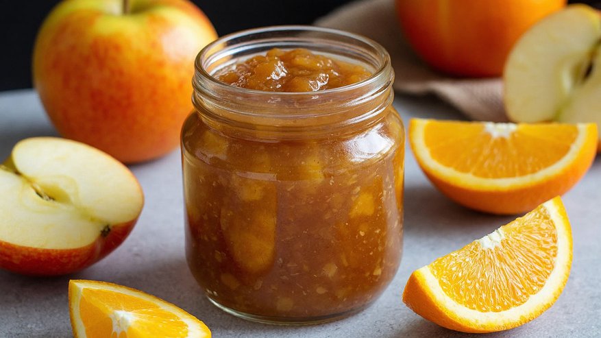Главная картинка новости: Ароматное яблочное варенье с апельсином: зимой напомнит о солнечном лете — удивит ярким и насыщенным цветом