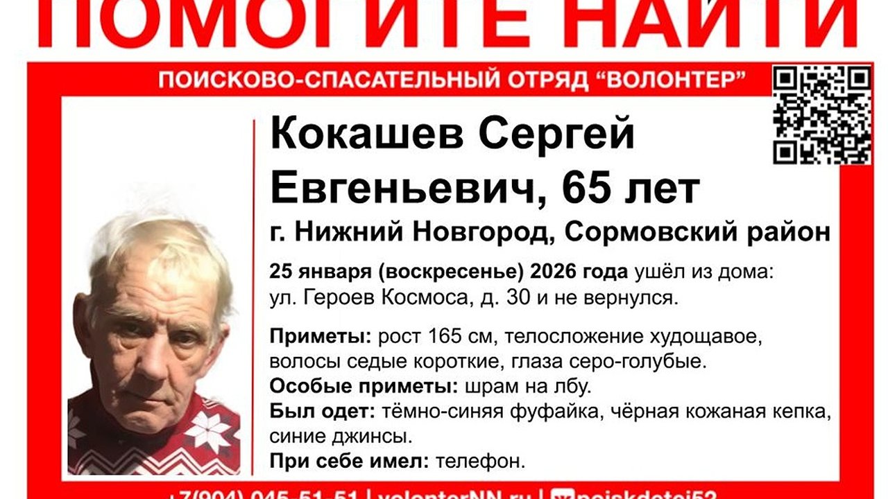Главная картинка новости: В Нижнем Новгороде волонтеры разыскивают пропавшего пожилого мужчину