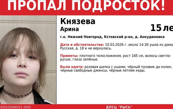 В Кстовском районе ищут пропавшую по дороге из дома 15-летнюю девочку