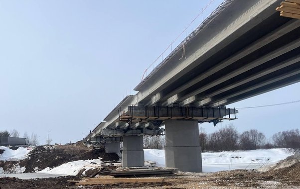 Мост через Тешу в Навашинском округе готов более чем наполовину
