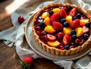 Летний пирог с бананом и клубникой на сковороде — вкуснее, чем в духовке